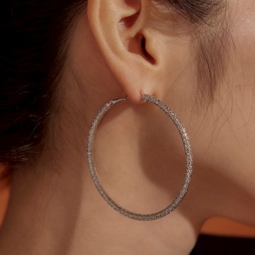 vacanza｜鋼針｜閃亮磨砂大C圈‧鋼針耳環 #新年飾品 #新年禮物