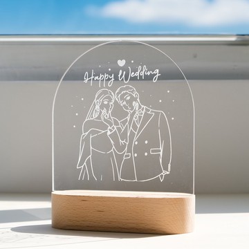 【客製化 似顏繪】LED 發光燈座 小夜燈 I 橢圓形底座