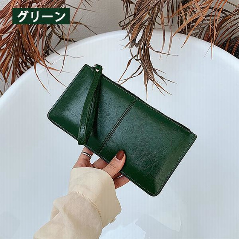 財布 長財布 レディース 大容量 人気 おしゃれ 小銭入れ 多機能 緑色 通販
