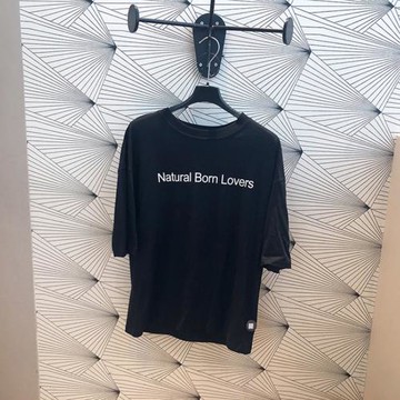 【血虧出清】時尚字母印花中袖圓領休閑百搭寬松t恤女春夏t11795e