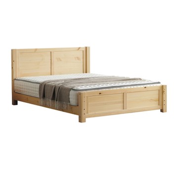 文創集 富士利5尺實木雙人床台組合-150x201x90cm免組