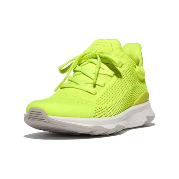 FitFlop VITAMIN FFX KNIT SPORTS SNEAKERS全新繫帶運動休閑鞋-女(螢光黃)