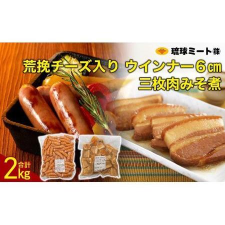 ふるさと納税 三枚肉みそ煮 ＆ 荒挽チーズ入り ウインナー６cm 沖縄県浦添市