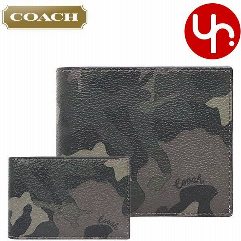 コーチ Coach 財布 二つ折り財布 F グリーン 3in1 インク カモフラージュ プリント コンパクト Id ウォレット アウトレット メンズ 通販 Lineポイント最大0 5 Get Lineショッピング