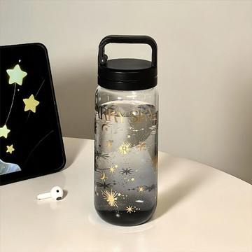 ✨臺灣出貨✨女生高顏值 2026新款 星星水杯 直飲 高硼硅 玻璃杯 手提便攜 杯子 學生 出門外帶 原創滿天星星