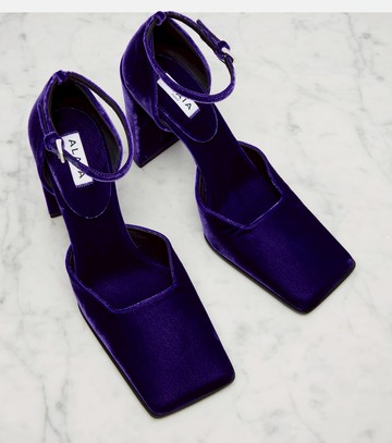 Alaïa Square 90 velvet pumps