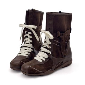 Robinlo 霧影結構復古街頭拼接復古機能運動德訓綁帶靴馬汀靴拳擊靴 BRIANNE 可可棕