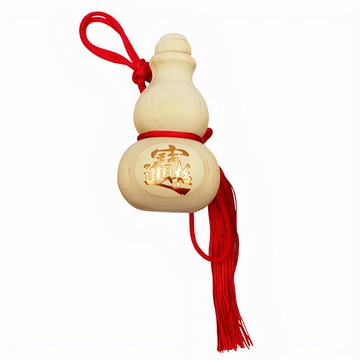 招財進寶 葫蘆掛飾 (中) 天然松木  1個