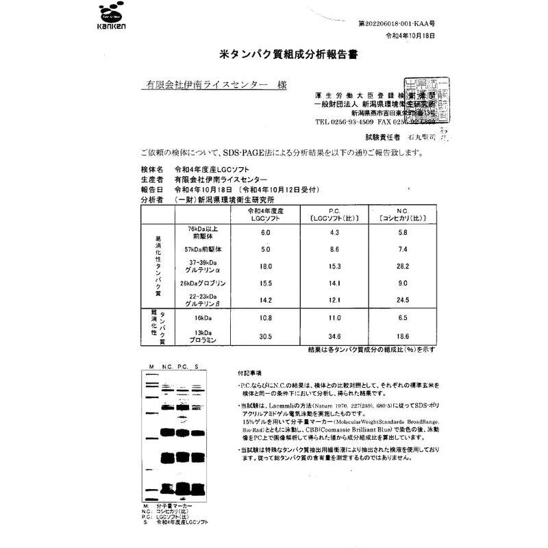 精米済み令和4年産 低グルテリン米 岐阜県産 お米 ＬＧＣソフト 5kg タンパク質制限