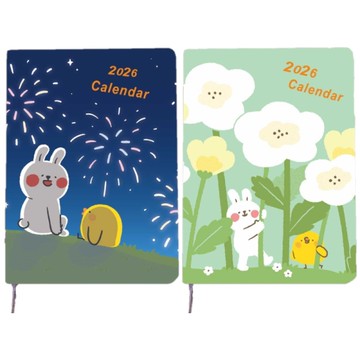 懶散兔與啾先生 2026年 日誌(1週2頁)-煙火/綻放