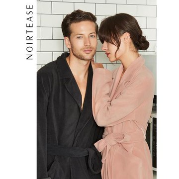 NoirTease奈黎詩男女情侶睡衣袍秋冬加絨加厚保暖長袖浴袍家居服