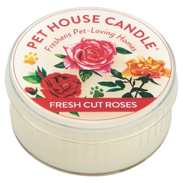 PET HOUSE 鮮採玫瑰室內除臭寵物香氛蠟燭 無添加色素 可重複使用 連續使用時間長達12小時  60g  1罐
