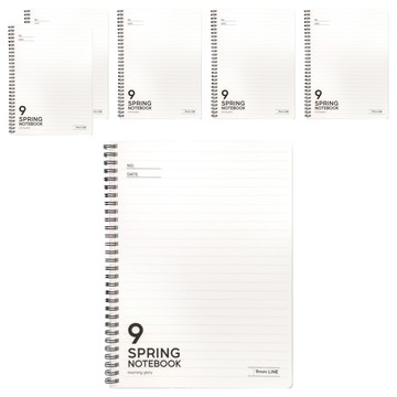 morning glory PP 螺旋筆記本 9mm 橫線 16開/左翻  款式隨機  6個