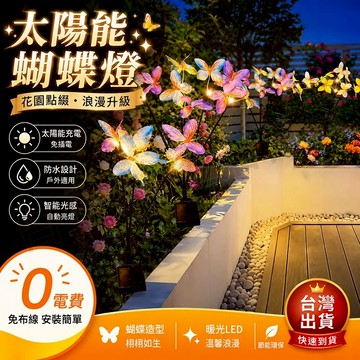 台灣現貨🌞太陽能蝴蝶地插燈 園藝燈 花園燈 裝飾燈 草坪燈 地插燈 太陽能庭院燈 太陽能感應燈 蝴蝶燈 太陽能戶外燈