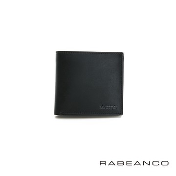 RABEANCO中性簡約6卡短夾 黑