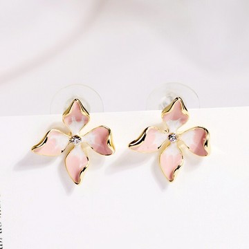 時尚925銀針浪漫花朵耳釘無耳洞耳夾無洞耳環耳飾品可愛女禮物1入