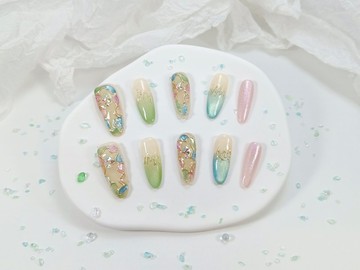 【YUE】霧虹星夢 - 貓眼漸層穿戴甲