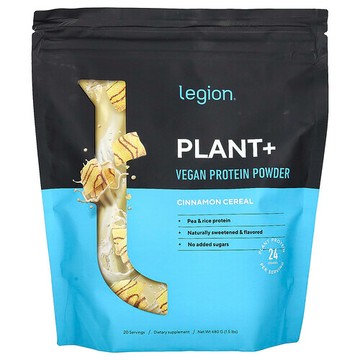 Legion Athletics, Plant+，全素蛋白質粉，肉桂麥片，1.5 磅（680 克）