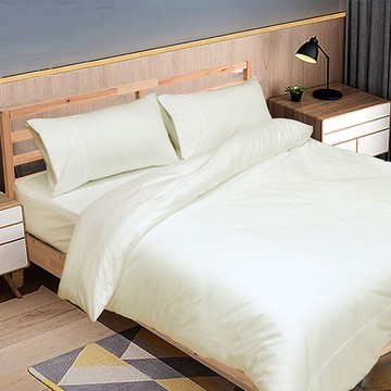 【多利寶寢具】FITNESS 純棉素色雙人被套-米色