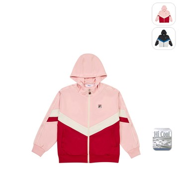 【FILA】KIDS 孩童款 吸濕排汗 針織外套-粉色 1JKY-8410-PK