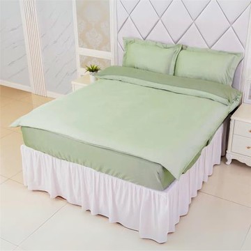 【卓瑩】天絲100S膠原蛋白印花-若芽綠床包5件組-5x6.2呎