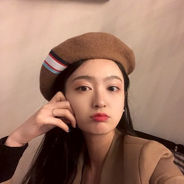 貼布帽子女秋冬貝雷帽英倫復古韓版日系休閑新款羊毛畫家帽潮冬季1入