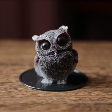 結緣品小物🙏🏻黑曜石擺件 鎮宅擺件 避邪 化煞 天然水晶碎石金曜石碧璽貓頭鷹滴膠半寶石擺件居家擺件可愛小禮物