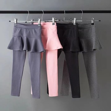 mori🎀mori 女童冬裝打底褲假兩件褲裙加絨加厚秋裝褲子兒童外穿裙褲保暖褲子