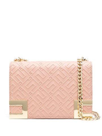 Elisabetta Franchi - embossed-monogram shoulder bag - women - Polyester/Polyurethane - One Size - Pink