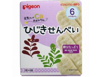 Pigeon Genki Up Ca Hijiki Senbei (rice crackers) 2 pieces x 6 bags