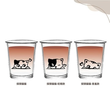 Miss良 貓咪 探頭貓貓 果汁杯 咖啡杯 飲料杯 水杯 玻璃杯 加厚質感 耐熱耐冷 可愛趣味設計 生日禮物 台灣製作