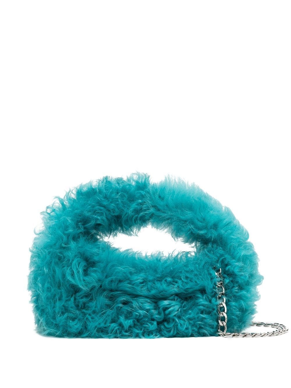 BY FAR - Baby Cush faux-fur shoulder bag - women - Wool - One Size - Green