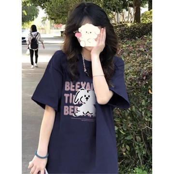 【鹿向南】100%純棉T恤   韓版上衣 oversize t恤 ins 風 美式復古上衣 歐美上衣 韓系衣服 正韓上衣