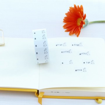 標籤貼紙 兔子 (無打孔)