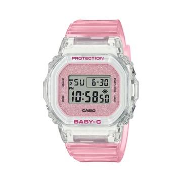【CASIO 卡西歐】BABY-G 輕巧纖薄 繽紛夏季 清透亮眼 半透明粉 經典系列 BGD-565GC-4_37.9mm