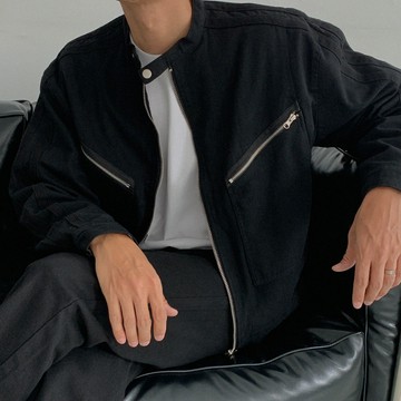 正韓日常純棉斜切口袋立領夾克外套 2色 YUPPIE 預購商品 0930