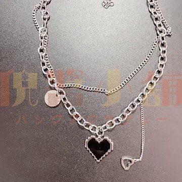 925銀疊戴愛心項鏈女 輕奢小眾頸鏈 ins風鎖骨鏈配飾飾品