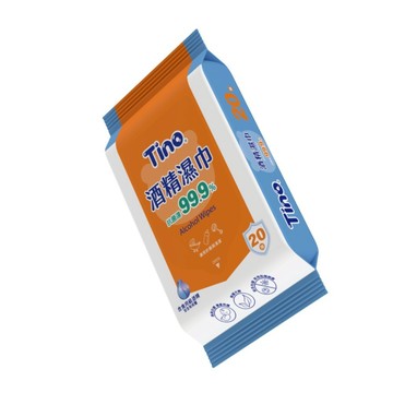 請勿下單贈品與主商品分開寄送Tino酒精濕巾20抽X4包