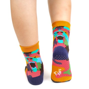 【in Pairs】迷幻派對-熊 中筒襪 童襪 防滑點點 止滑設計