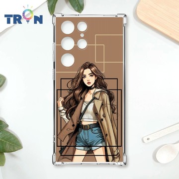 TRON 三星 S24 Ultra 雜誌風女孩 四角防摔 軟殼 手機殼