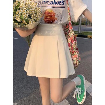 大碼微胖mm高腰西裝百褶裙女秋季韓版半身裙辣妹顯瘦遮肚a字短裙