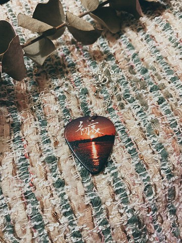 雙面潑墨結他撥片 Guitar pick 手鍊