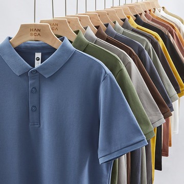 漢斯卡polo衫男士2022夏季新款輕商務翻領短袖t恤男裝夏天上衣服