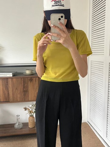 Chemistry_Girls - 韓國 WTE017 透紗 短版上衣 (八色)