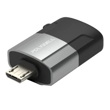 POLYWELL USB Micro-B轉USB-A 轉接器 OTG功能  3.9cm  PW15-T02-A035  1條
