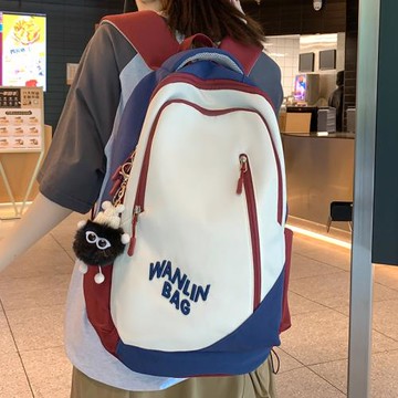 帆布書包韓版小眾ins女初中生高顏值高中生大容量旅游雙肩包出游