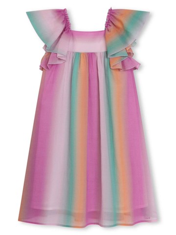Chloé Kids - faded striped dress - kids - Cotton/pure cotton - 8 - Pink