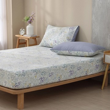 Hong Yew Bedding 鴻宇寢飾 100%精梳純棉床包 + 枕套 莫蒂卡 台灣製 C20157  花卉  單人(105 x 186cm)