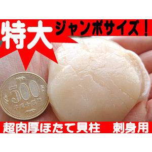 特大ジャンボサイズ 超肉厚 ほたて貝柱 (大玉L〜2Lサイズ) 刺身用1kg（500g×2袋）北海道産帆立！超肉厚ホタテ 送料無料