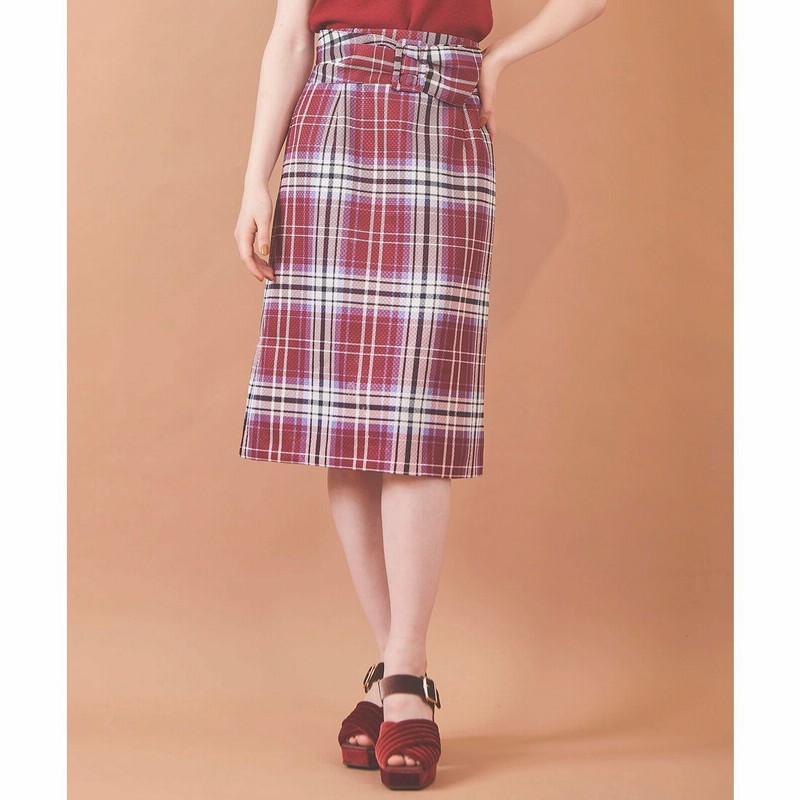 トランテアン ソン ドゥ モード 31 Sons De Mode チェックタイトスカート ピンク 通販 Lineポイント最大get Lineショッピング